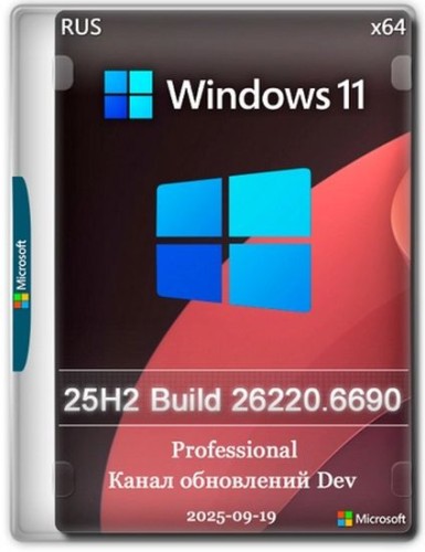 Windows 11 Pro 25H2 Build 26220.6690 Dev (RUS/2025)