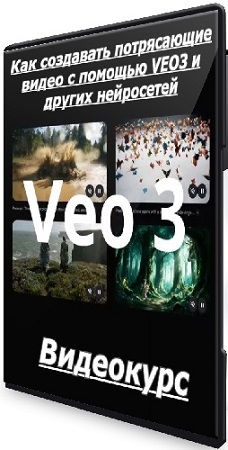 постер к Дмитрий Пелипас - Как создавать потрясающие видео с помощью VEO3 и других нейросетей (2025) Видеокурс
