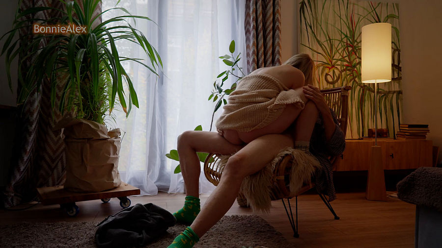 Cuddling, Caressing, Loving And Sensual Sex On a Squishy Chair Bonniealex (Onlyfans) FullHD 1080p