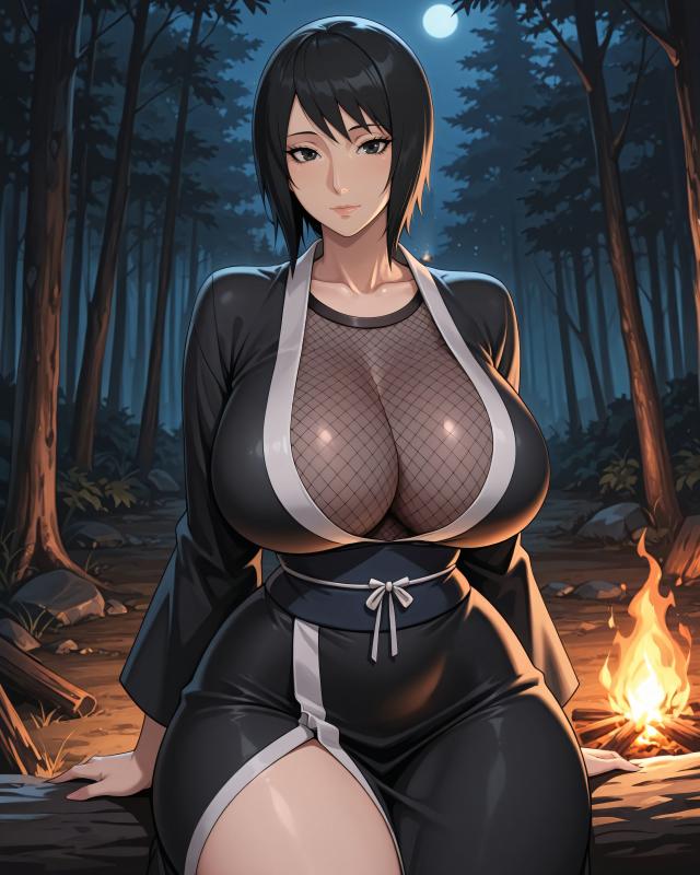 Konoha Waifus - Shizune’s Campfire Charm AI Porn