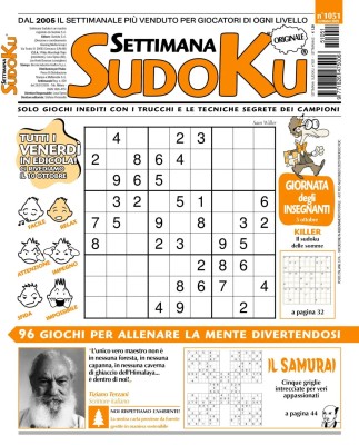 Settimana Sudoku N.1051 - 3 Ottobre 2025