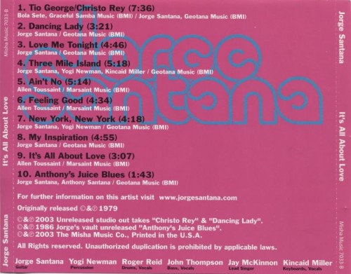 Jorge Santana - It's All About Love (1979)(2005) Lossless Jorge Santana - It's All About Love (1979)(2005) Lossless