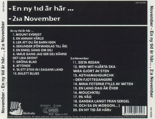 November - En Ny Tid Ar Har / 2a-November (1970,71)(2003) Lossless