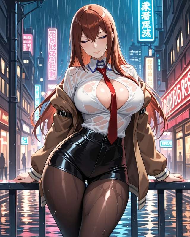 Konoha Waifus - Makise Kurisu Rain Radiance