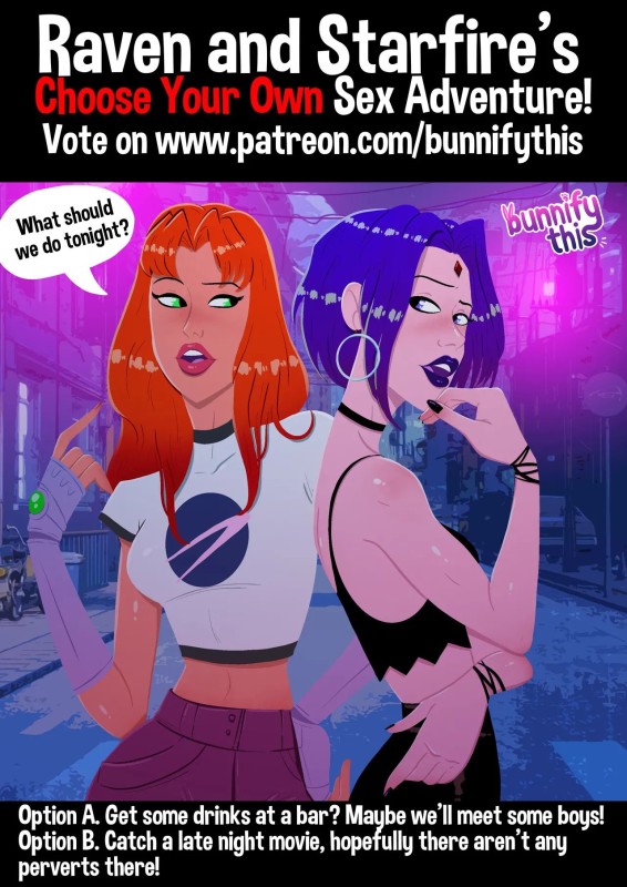 Bunnify This - Raven and Starfire's Night Out CYOA (Teen Titans) Porn Comics