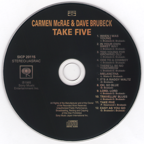 Carmen McRae & Dave Brubeck – Take Five (1961)(Japan, 2009)  Lossless Carmen McRae & Dave Brubeck – Take Five (1961)(Japan, 2009)  Lossless