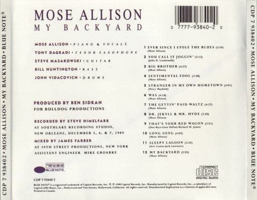 Mose Allison - My Backyard (1990) Lossless Mose Allison - My Backyard (1990) Lossless