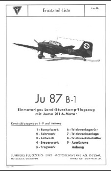 Ersatzteil-Liste: Ju 87 B-1