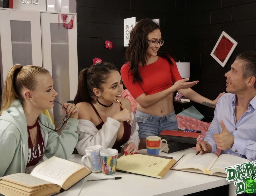 Hannah Hays, Alex More, Ashly Anderson Three Young Students Seduce Their Favorite Teacher