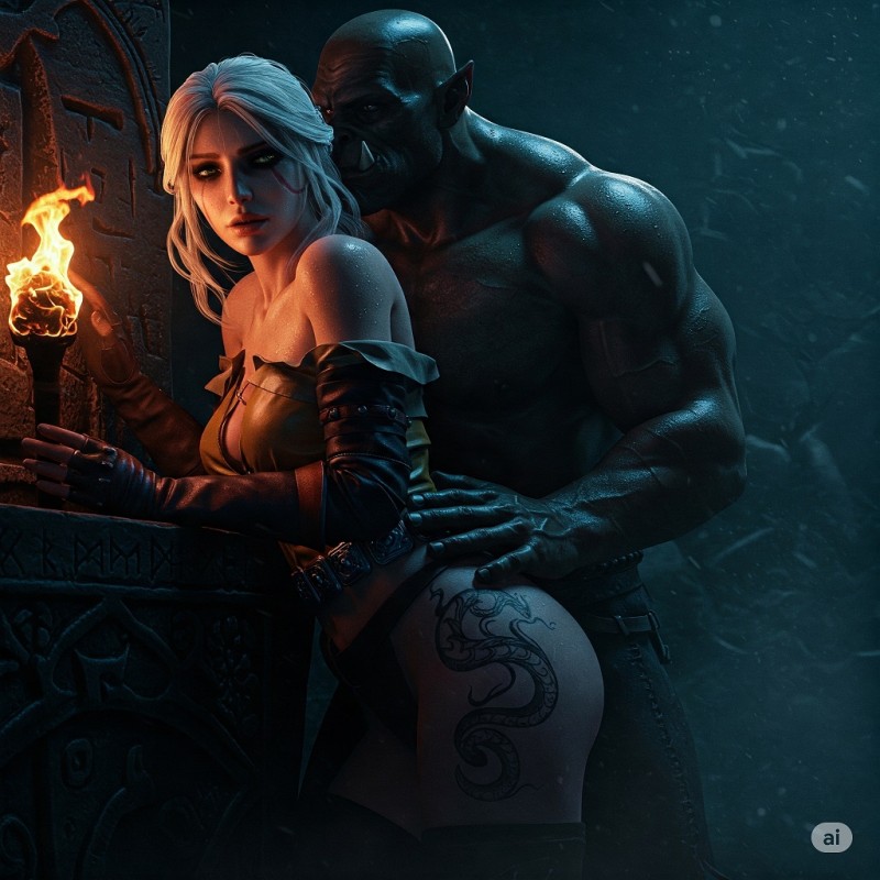 [NightFox] Ciri and Orc hot moments 2 3D Porn Comic