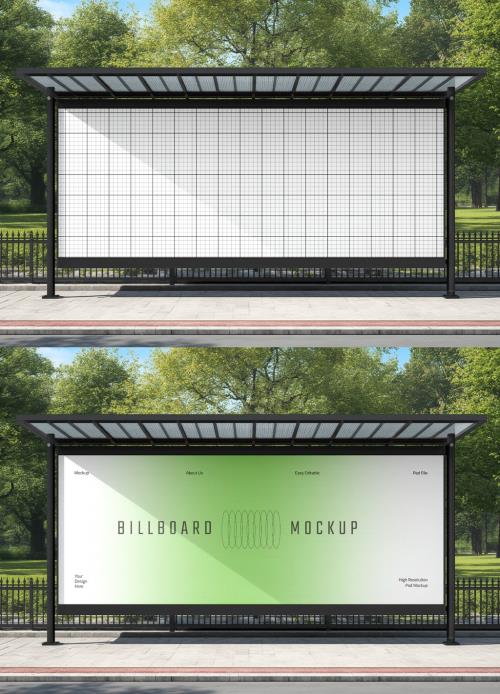 Bus Stop Shelter Billboard Mockup 1679094677