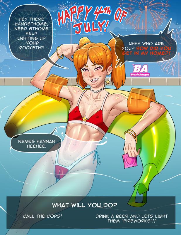 BlazinAhegao - Happy 4th of July: Hannah Porn Comics