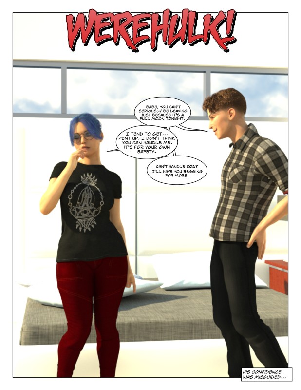 [Bacchus Comics] Before After Werehulk 3D Porn Comic