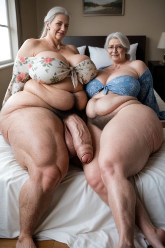 AI Generated - Grandma Fat Cock AI Porn