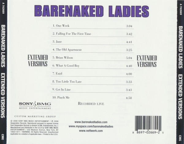 Barenaked Ladies - Extended Versions (2006) (Lossless + 320)