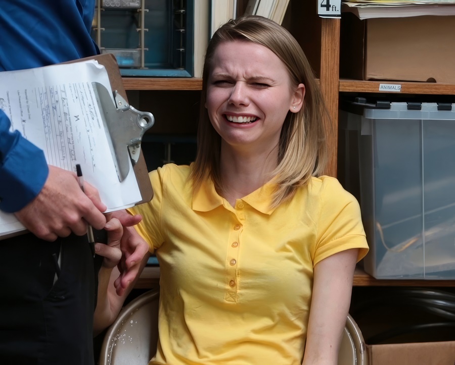 Catarina Petrov A Young Thief With Tears In Her Eyes Sucks A Security Guard's Dick