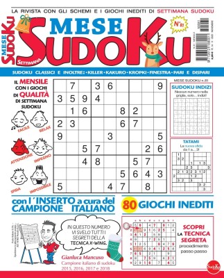 Settimana Sudoku Mese N.81 - Novembre 2025