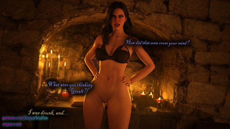 Scyxar Studios - Card Debt - Geralt’s Transformation into Yennefer (Yennefer's Path) 3D Porn Comic