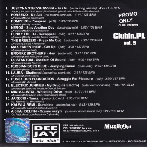 Promo Only Club Edition Clubin.PL Vol.1 - Vol.5 (2006-2007) FLAC