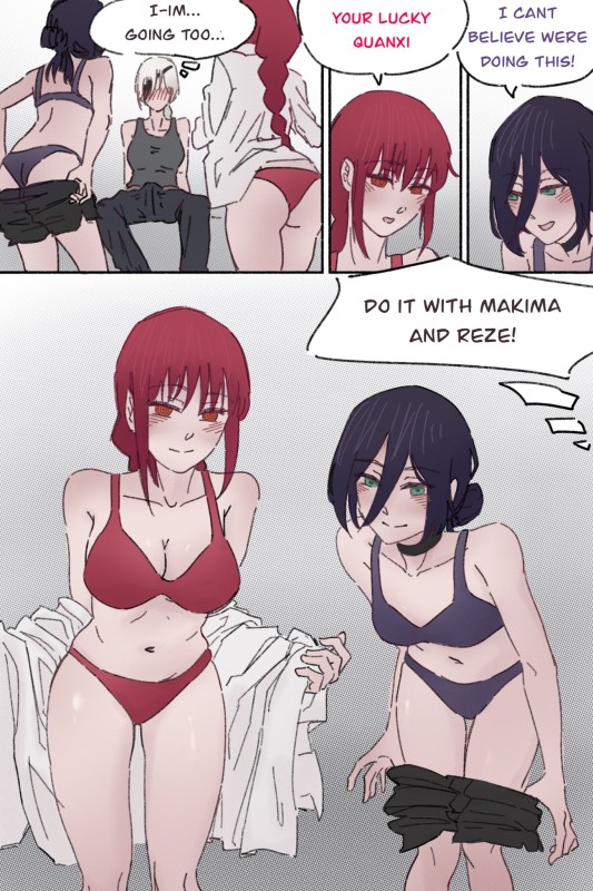 TheBlueDin00 - Makima x Quanxi x Reze Porn Comics