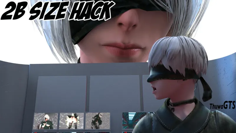 [ThuwaGTS] NieR Automata Giantess - 2B Size Hack 3D Porn Comic