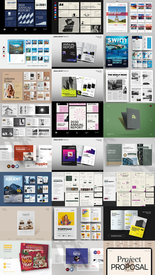 24 Indesign Templates Bundle 39 2025