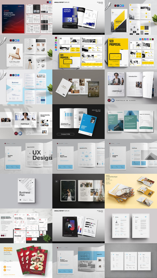 24 Indesign Templates Bundle 36 2025