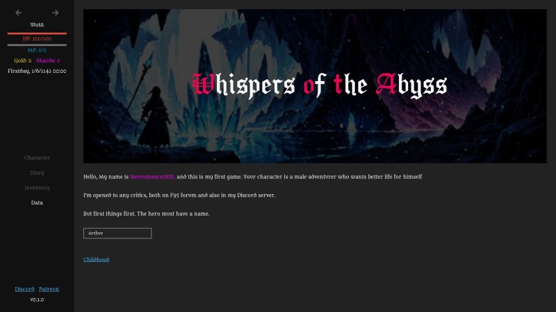 Whispers of the Abyss v0.2.0 by NeuromancerXXL Porn Game