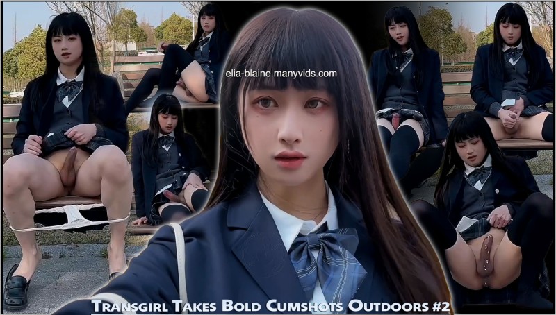 Elia Blaine - Transgirl Takes Bold Cumshots Outdoors Part 2 - 1080p