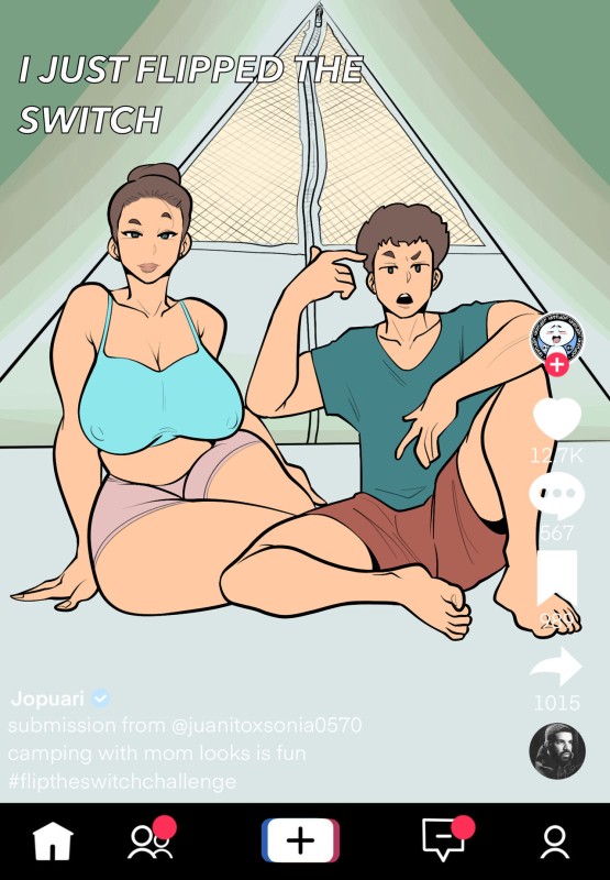 Jopuari - Camping with mom goes viral Porn Comics