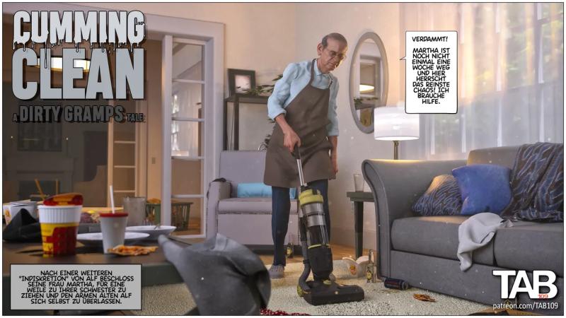 TAB109 - Dirty Gramps - Cumming Clean (german) 3D Porn Comic