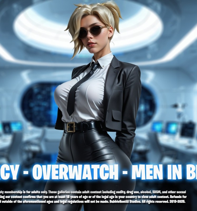 [BubbleHentAI] Mercy - Overwatch - Men in Black AI Porn