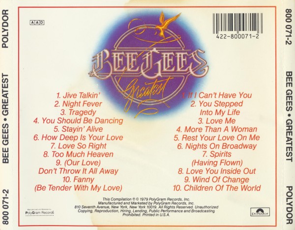 Bee Gees - Greatest (1979) [1987] (Lossless + 320)