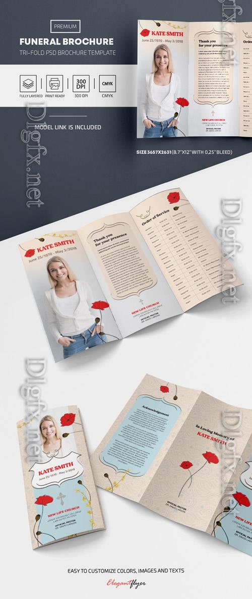 Premium Funeral brochure template tri-fold vol 2 - Elegantflyer