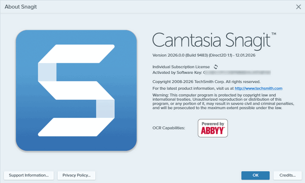 SnagIt 2026.0.0 Build 9483