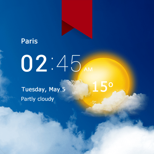 Transparent clock and weather v9.01.2